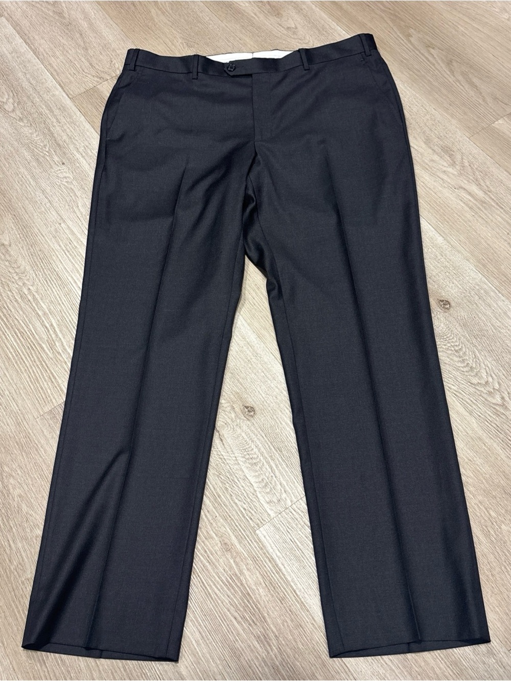Santorelli Roma X Loro Piana Wool Trousers Mens 40x32 Charcoal Gray Flat Front